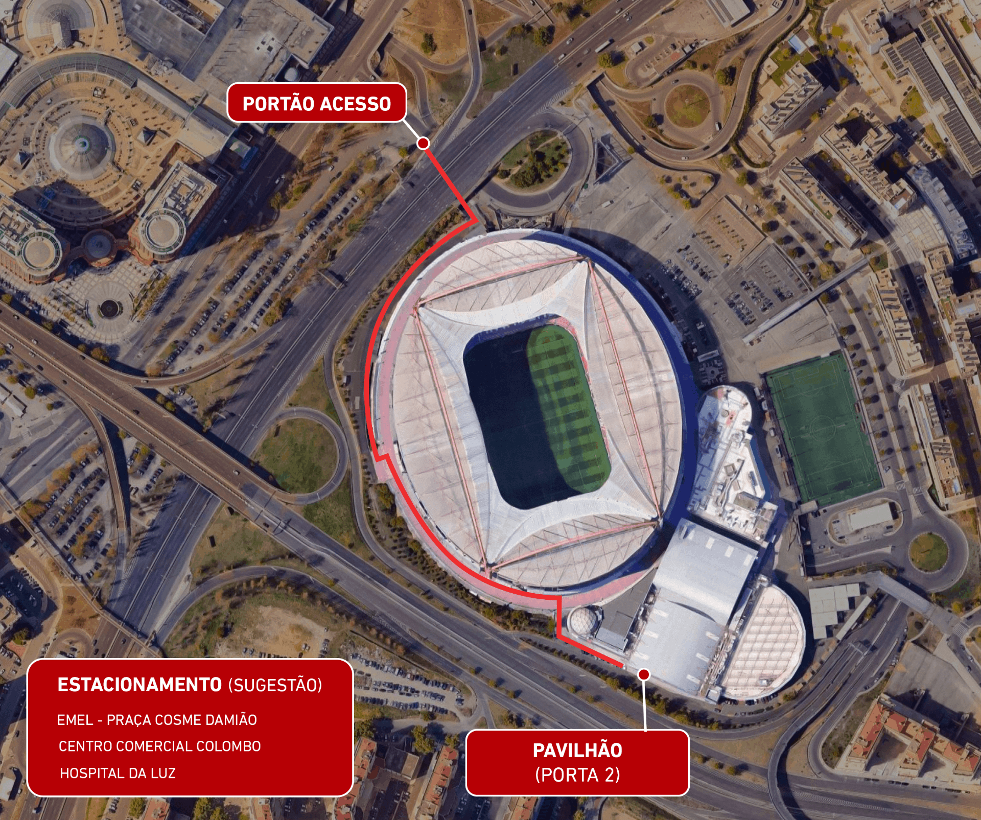 Mapa de Acesso aos Pavilhões 1 e 2