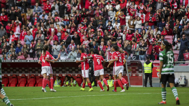 Momento da celebra&#231;&#227;o do primeiro golo do Benfica