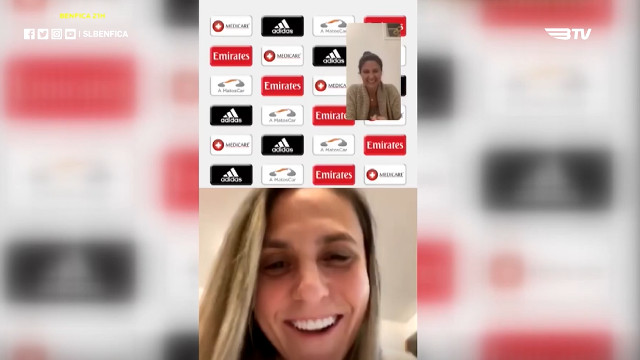 Darlene em entrevista no Instagram do Benfica