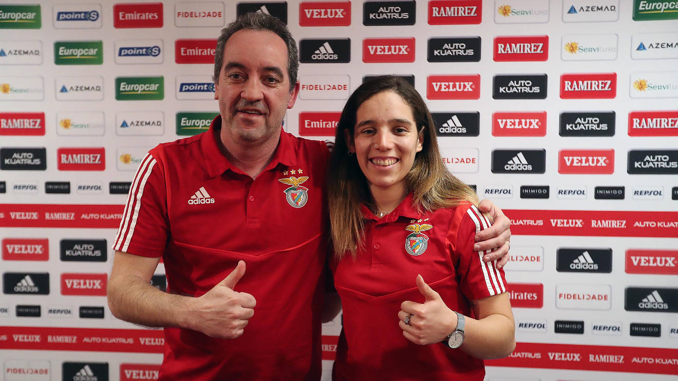 Paulo Almeida e Maca Ramos Benfica Treino Hóquei em Patins Feminino Benfica