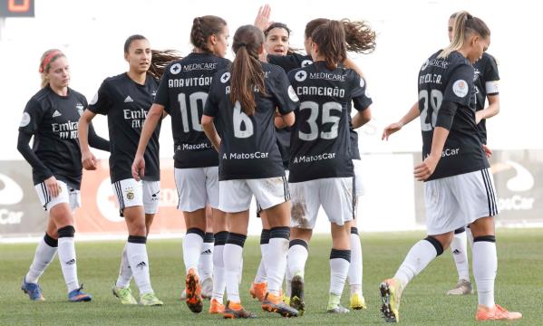 Festejos do futebol feminino do Benfica