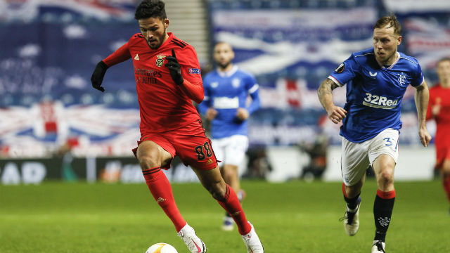 Gonçalo Ramos Rangers-Benfica Liga Europa