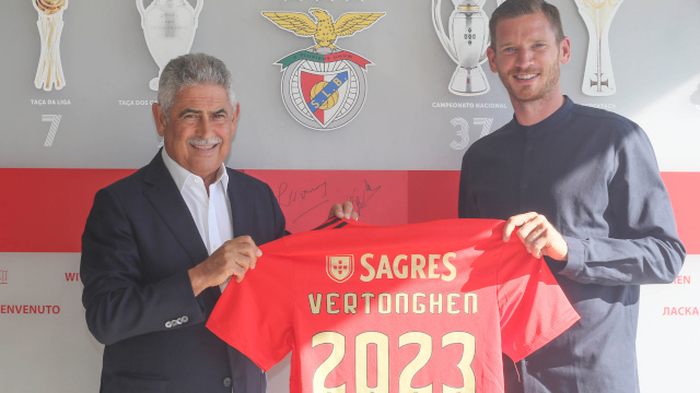 Presidente Lu&#237;s Filipe Vieira e Jan Vertonghen