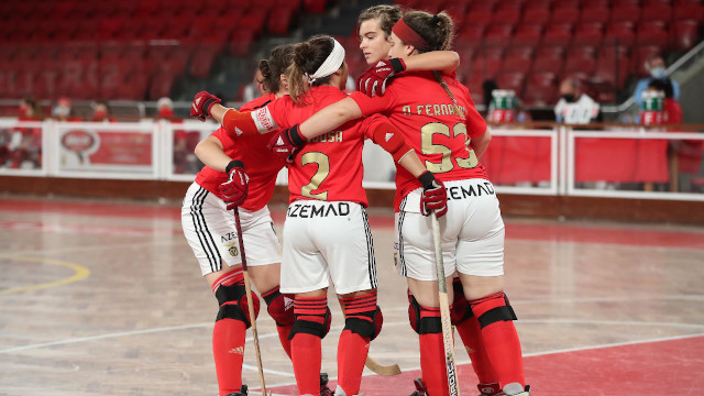 Festejos da equipa feminina do Benfica