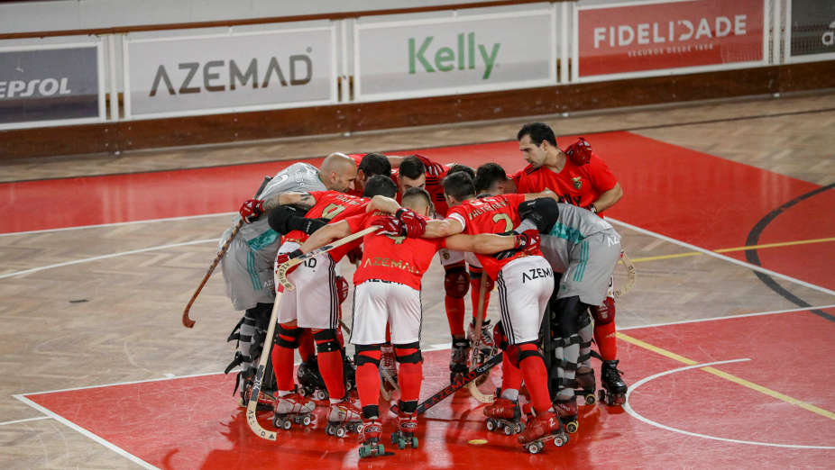 Equipa de hóquei em patins do Benfica no Pavilhão Fidelidade