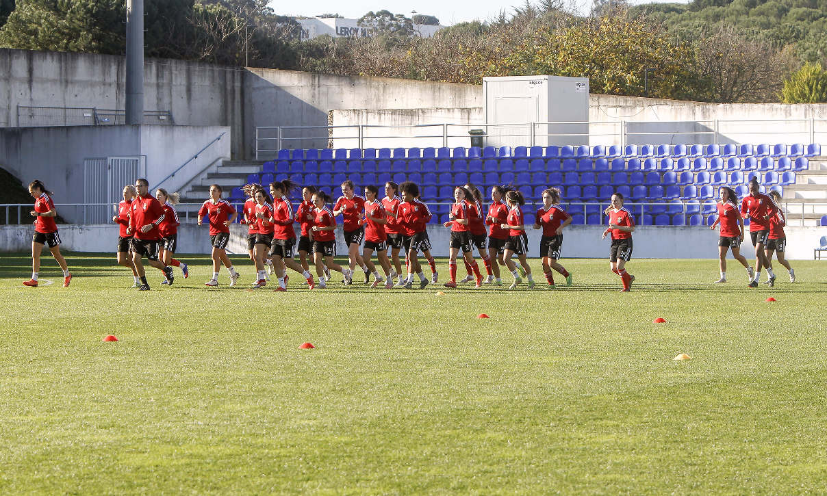 Treino do futebol feminino