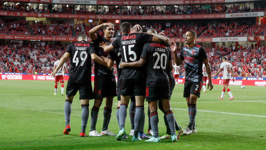 Festejos do segundo golo do Bnefica frente ao Spartak