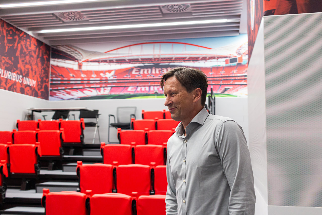 Benfica: treinador Roger Schmidt no Benfica Campus
