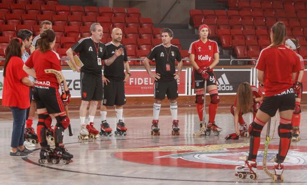 Equipa do Benfica no treino