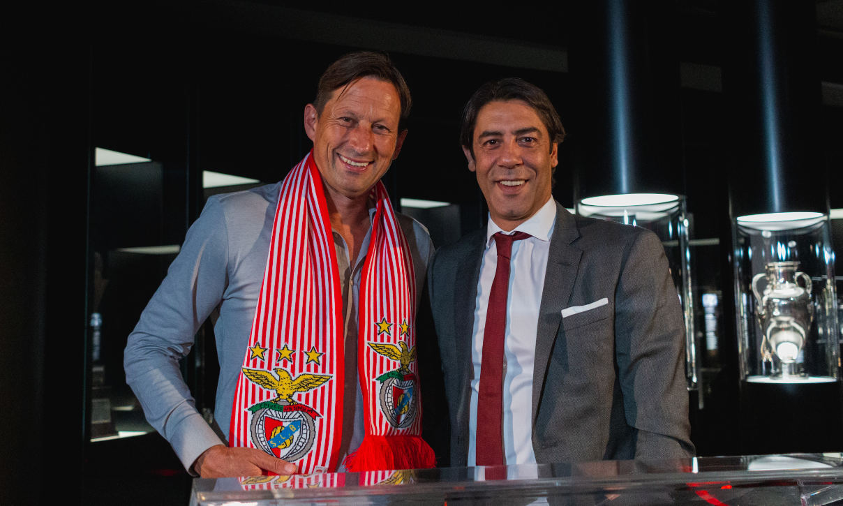 Benfica: Treinador Roger Schmidt com o Presidente Rui Costa