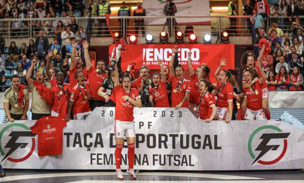 Players celebrate winning the Cup