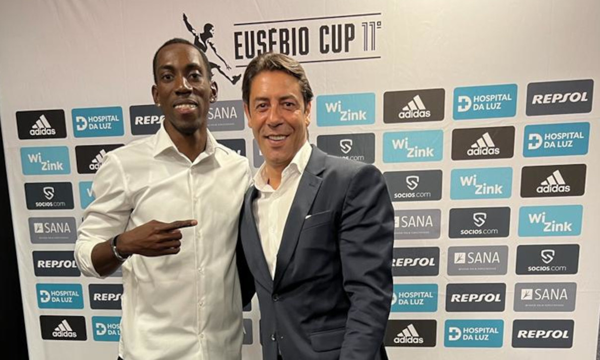 Pedro Pablo Pichardo e o Presidente do SL Benfica Rui Costa