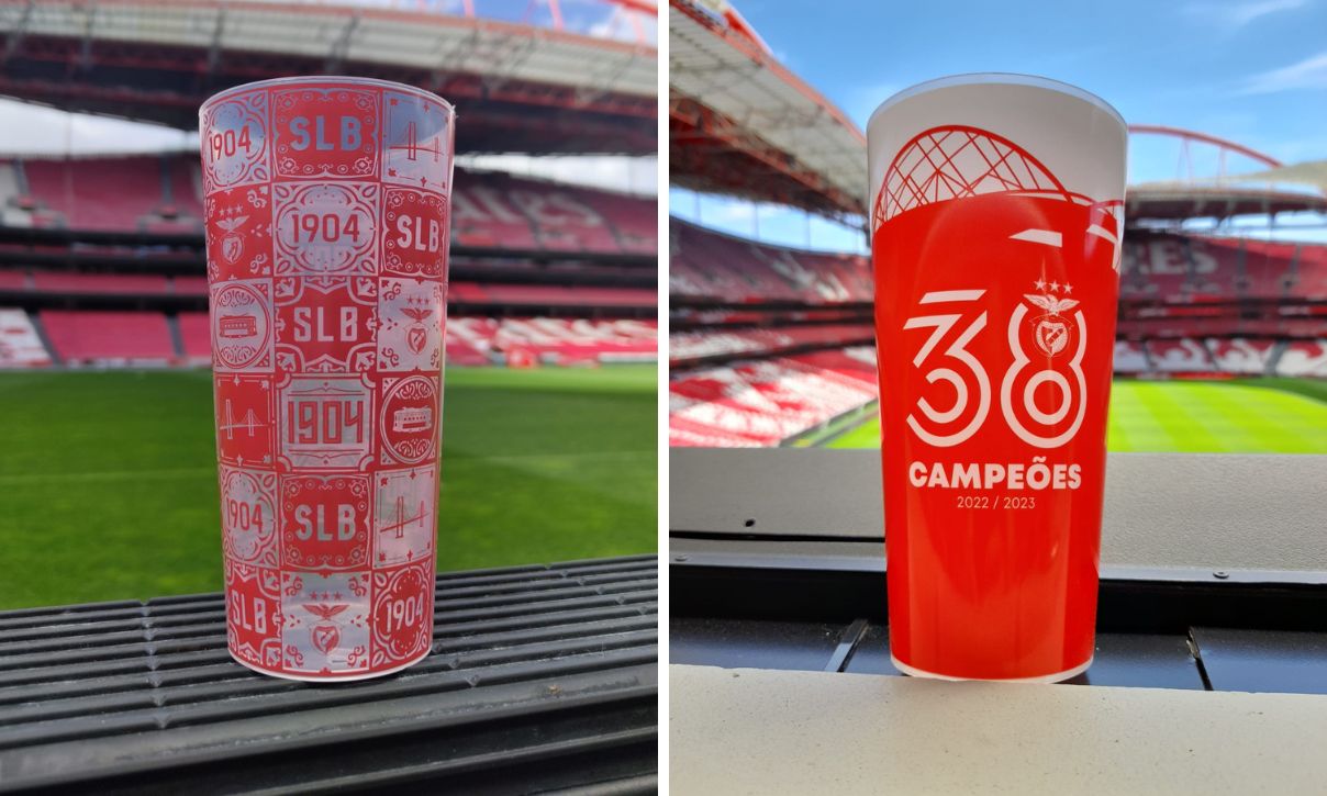 Copos reutilizáveis Eco Benfica