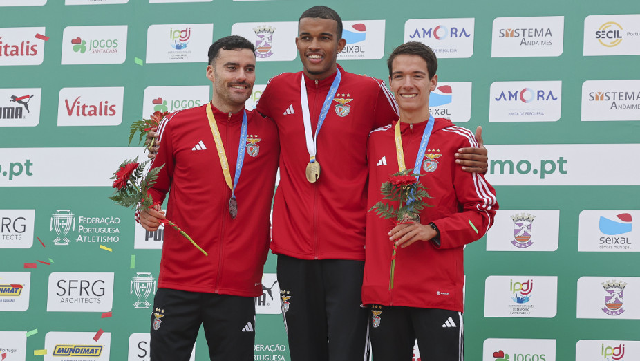 André Pereira, Etson Barros e Duarte Gomes no pódio