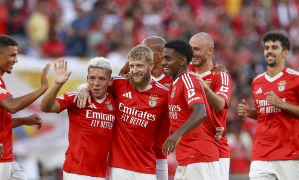 Iconic branding on the front of Benfica jerseys