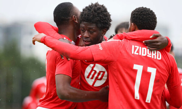 Festejo dos jogadores do Benfica