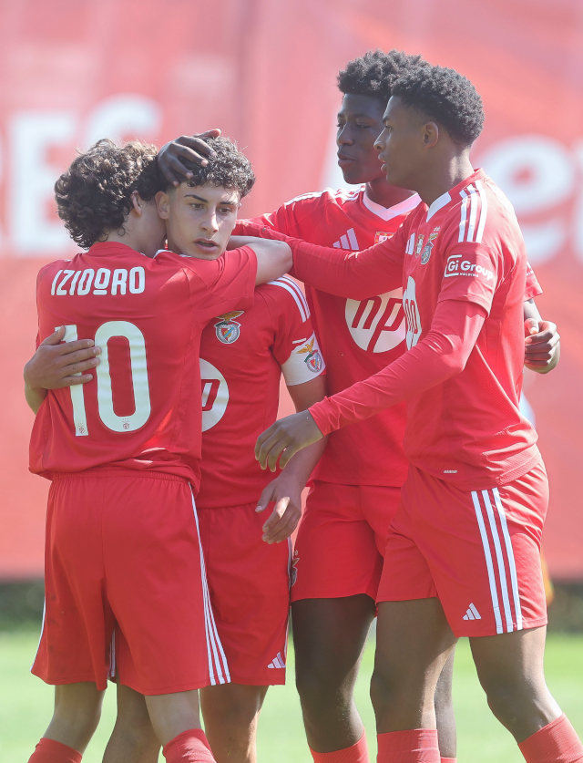 Festejo dos jogadores do Benfica