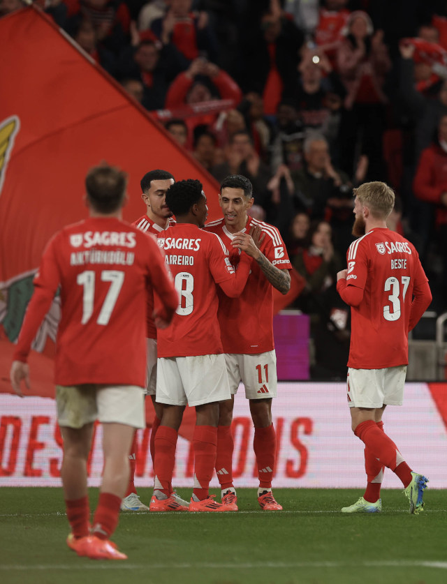 Festejos dos jogadores do SL Benfica