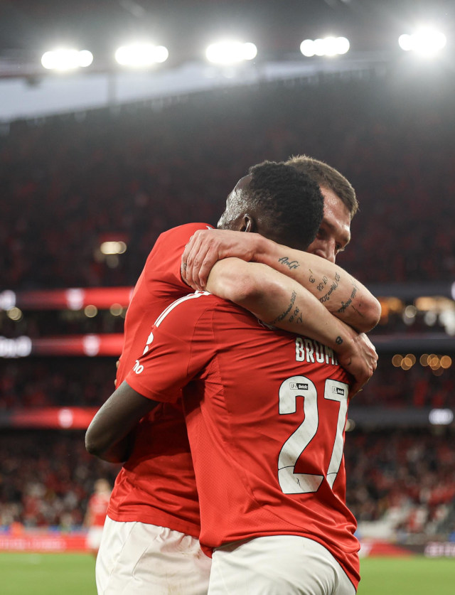 Festejo dos jogadores do Benfica