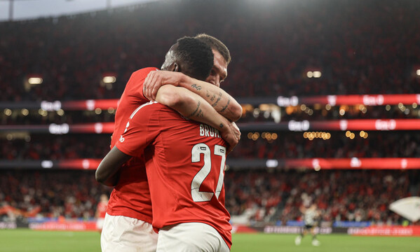 Festejo dos jogadores do Benfica