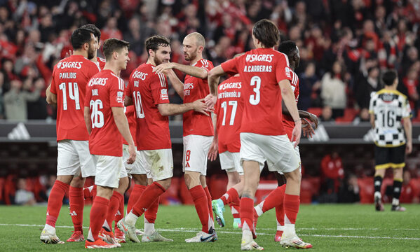 Festejo dos jogadores do Benfica