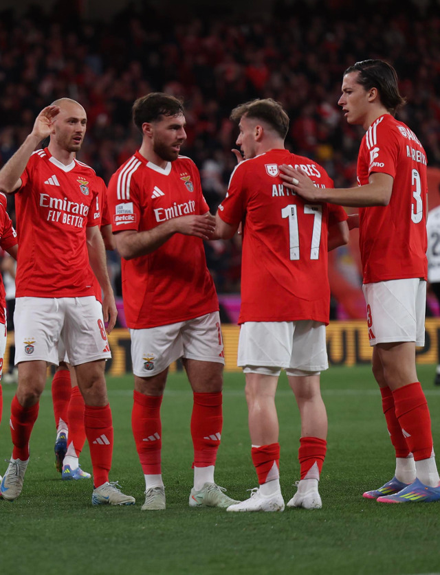 Festejo dos jogadores do Benfica