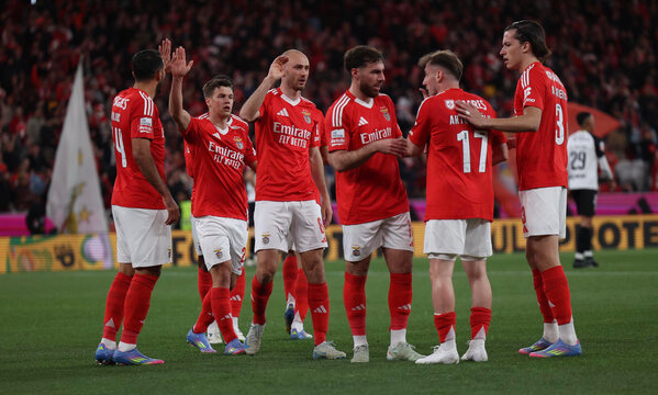 Festejo dos jogadores do Benfica