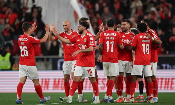 Festejo dos jogadores do Benfica