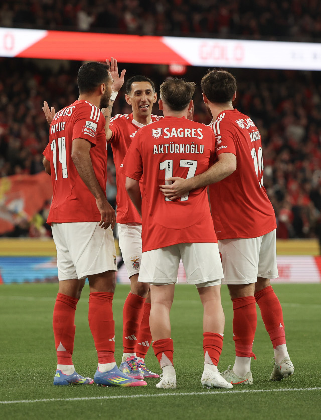 Festejo dos jogadores do Benfica