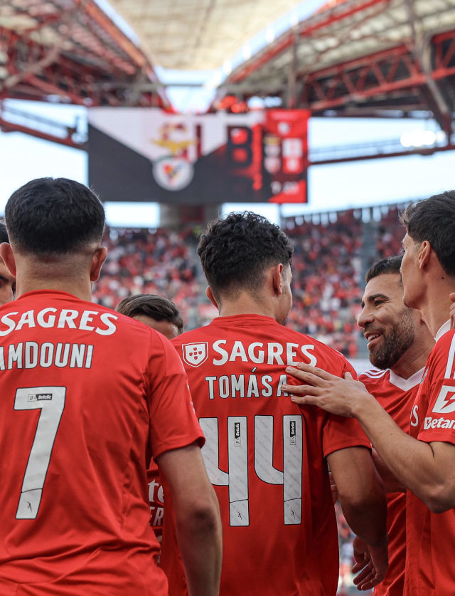 Festejo dos jogadores do Benfica