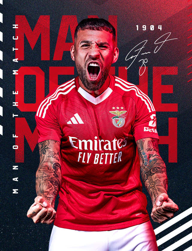 Otamendi festeja o 0-2 no terreno do Estoril