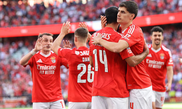 Festejo dos jogadores do Benfica