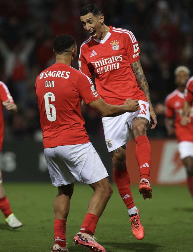 Festejo dos jogadores do Benfica