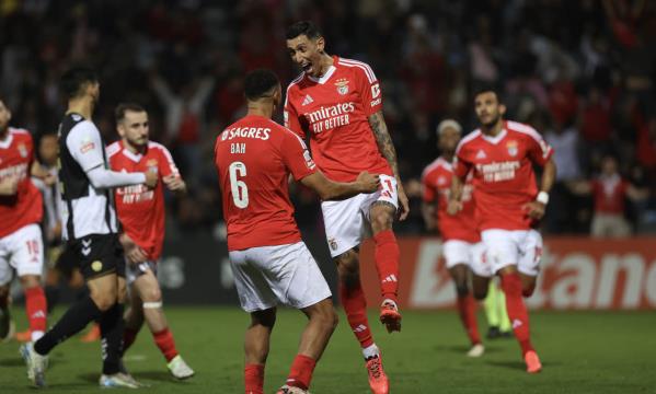 Festejo dos jogadores do Benfica