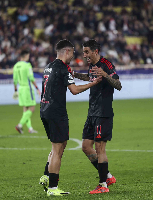 Festejos dos jogadores do Benfica