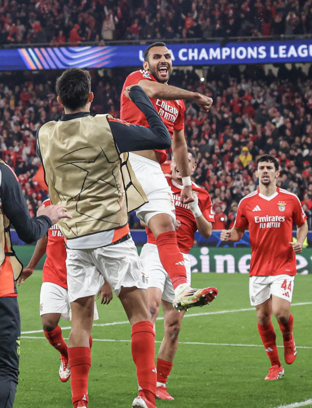 Festejos do golo de Pavlidis