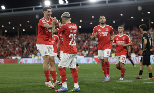 Festejo dos jogadores do Benfica