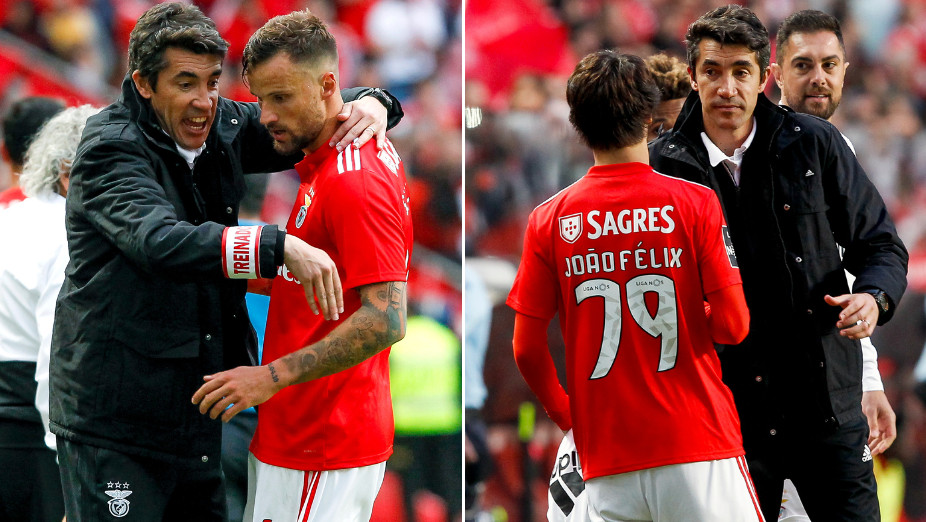 Bruno Lage com Seferovic e João Félix