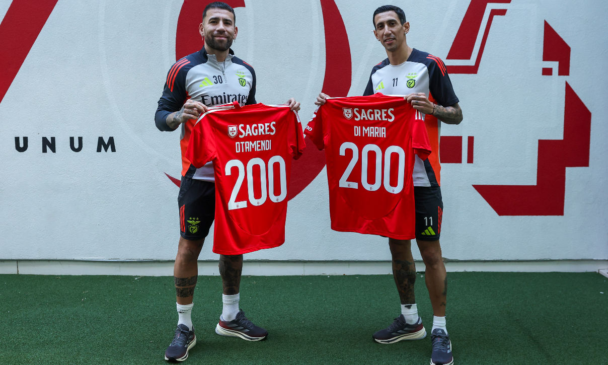 Otamendi e Di María 200 Jogos Benfica