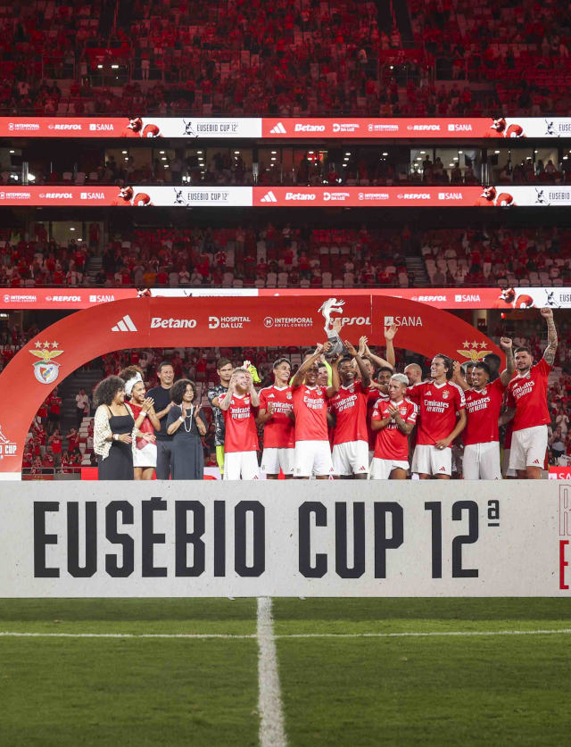 Festejo dos jogadores do Benfica