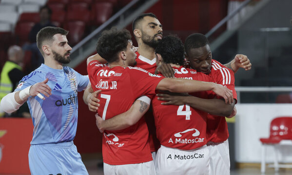 Festejos dos jogadores do Benfica