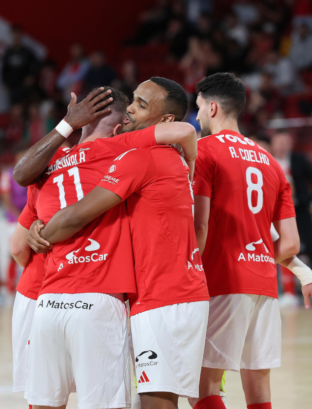 Festejo dos jogadores do Benfica
