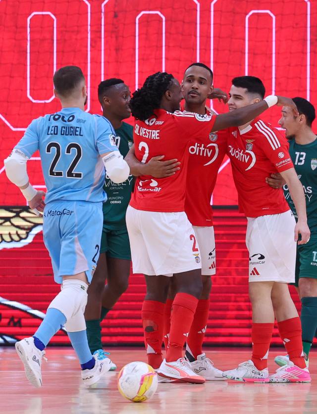 Festejo dos jogadores do Benfica