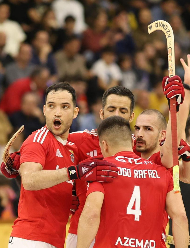 Festejo dos jogadores do Benfica