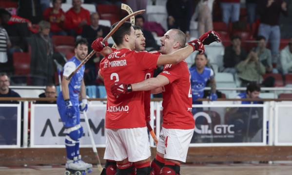 Festejos dos jogadores do Benfica