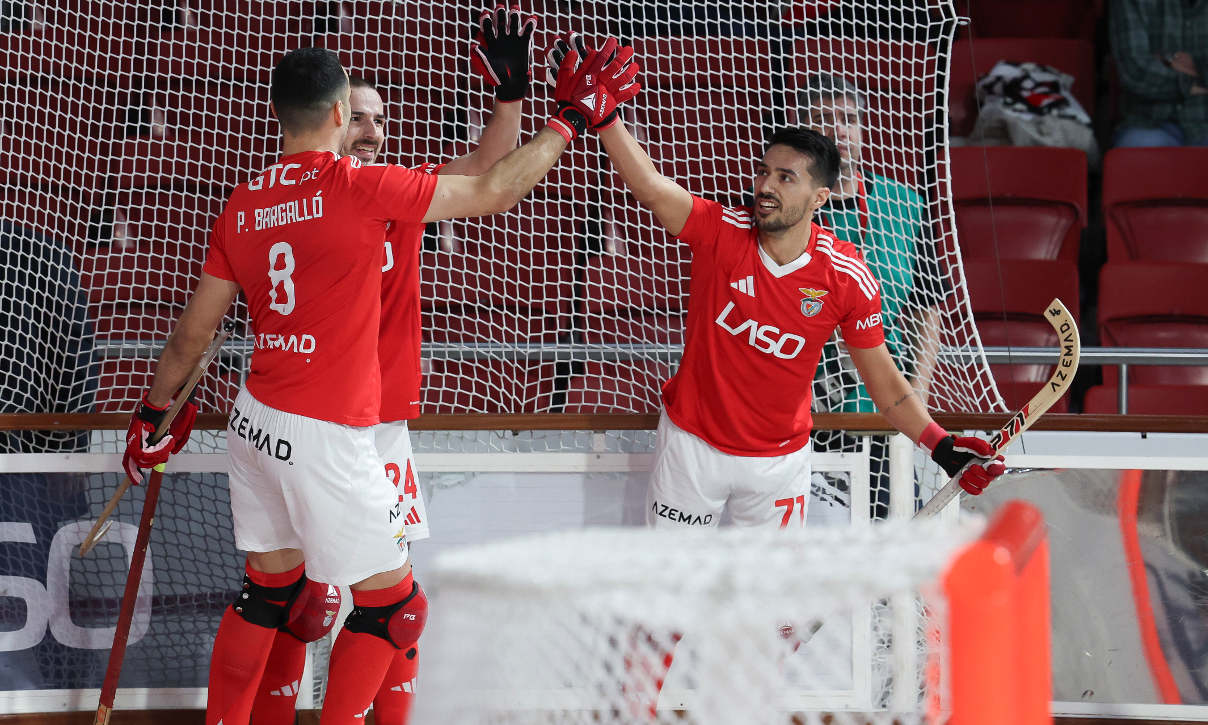 Festejo da equipa do Benfica