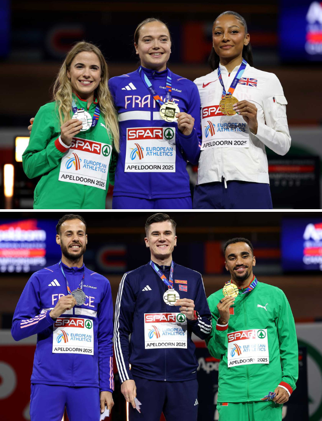 Salom&#233; Afonso e Isaac Nader com as respetivas medalhas