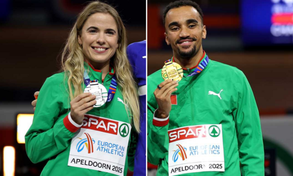 Salom&#233; Afonso e Isaac Nader com as respetivas medalhas