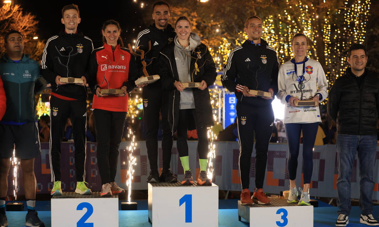 Pódio da 17.ª edição da Corrida São Silvestre de Lisboa