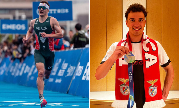 Vasco Vila&#231;a com a medalha de prata